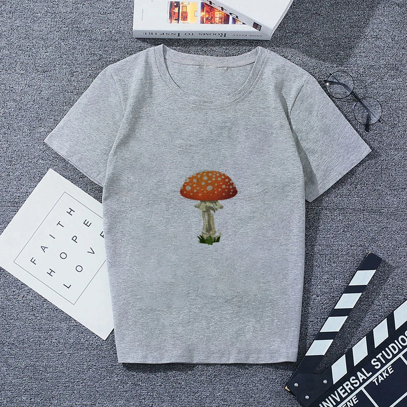6900747 Print Tshirt Gray Casual Streetwear Vogue T-shirts |
