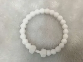 

60pcs high quality Charm silicone power Dumbbell Bracelets Unisex Beaded Fitness Fit Life Barbell wristband