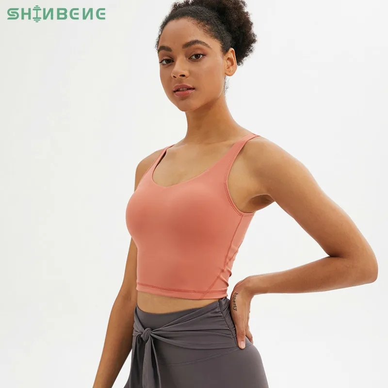 SHINBENE ESSENTIAL Plain для йоги фитнеса тренажерного зала укороченный топ спортивные