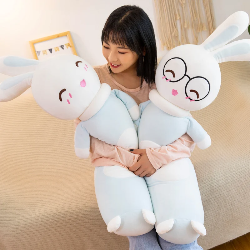 60-130cm Large Size Toys Cute Pink Blue Rabbit Pillow Soft Cushion Stuffed Animals Bunny Plush Toys Christmas Gift For Children