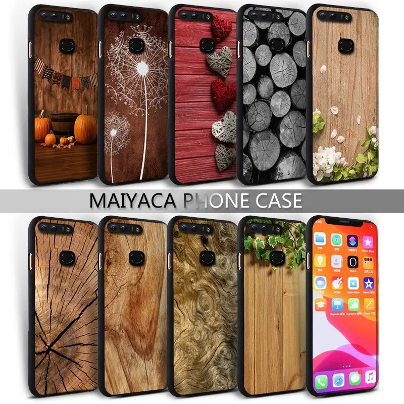 Fashion Kayu Tekstur Hati Dandelion Mandala Cellphone Cover untuk Huawei Kehormatan 8 8e 8X9 Lite 10 10i Lite 20 20i 30 Pro V30 Pro