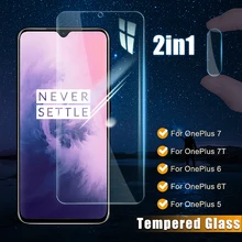 Protector de pantalla 2 en 1, cristal Protector completo para OnePlus 7 7T 6 6T 5 5T 3 3T, cristal templado para lente de cámara OnePlus 7 7T