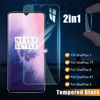 

2 in 1 Screen Protector Full Protective Glass For OnePlus 7 7T 6 6T 5 5T 3 3T Back Camera Lens Film Tempered Glass OnePlus 7 7T