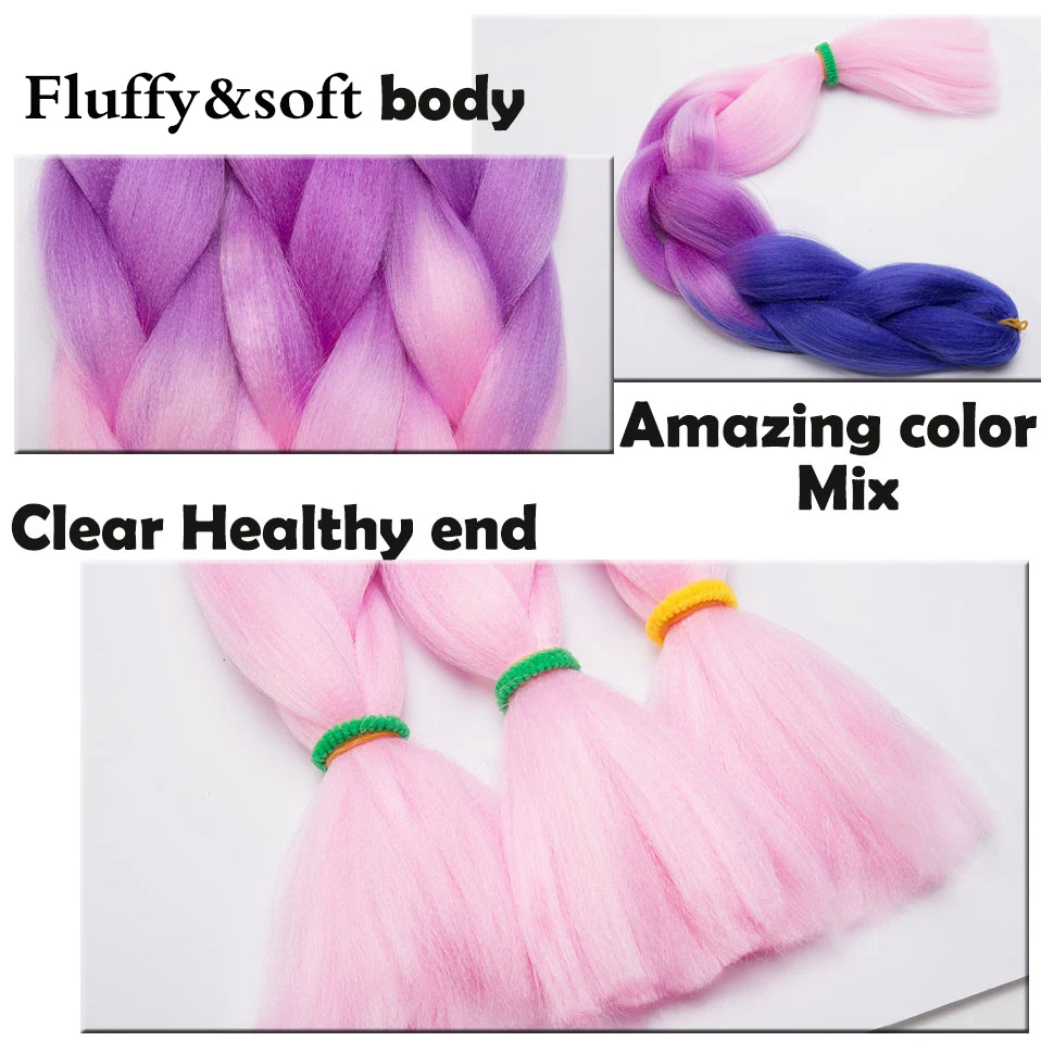 Snoilite, длинные, Омбре, синтетические плетеные волосы, бразильские, розовые, синие, серые, фиолетовые, вязанные, огромные косички, волосы для наращивания для женщин