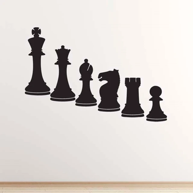 Chess Queen Wall Vinyl Decal Set of Pieces King Knight Bishop