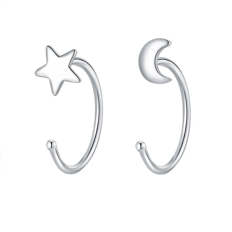 Simple Temperament Butterfly Heart stud Moon Hoop EarringBone Ring Piercing Small Ear Hook Earrings Female Jewelry Gift kolczyki