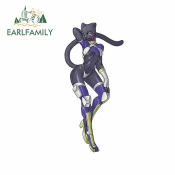 

EARLFAMILY 13cm x 6cm for Black Cat Girl DIY Motorcycle Car Stickers Vinyl Material Scratch-proof Custom Printing Window Decal