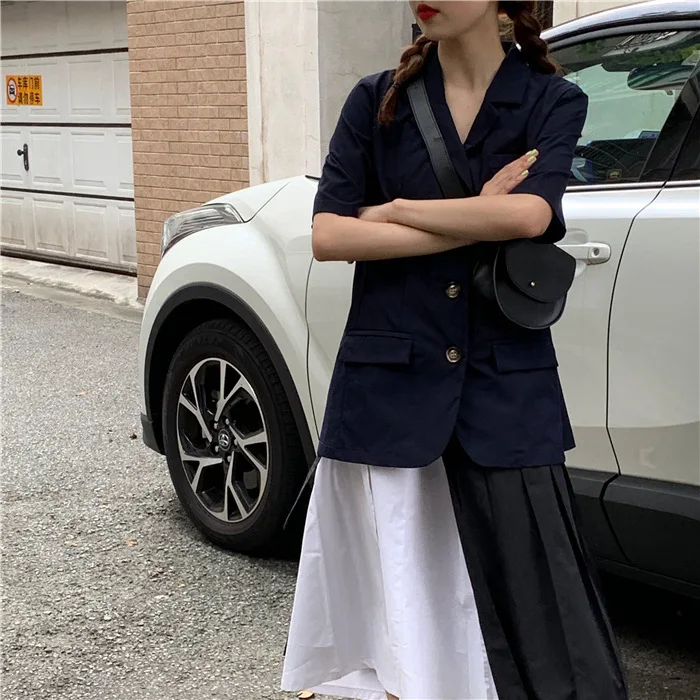 

Small Suit Coat WOMEN'S Dress Summer 2019 New Style Versatile Loose-Fit Korean-style Short Sleeve Casual Slimming Online Celebri