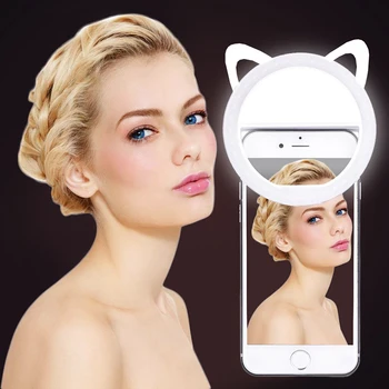 

Lovely Selfie Flash Light USB Rechargeable Fill Light Camera Enhancing Photography Selfie Ring Light For ipad Smartphone