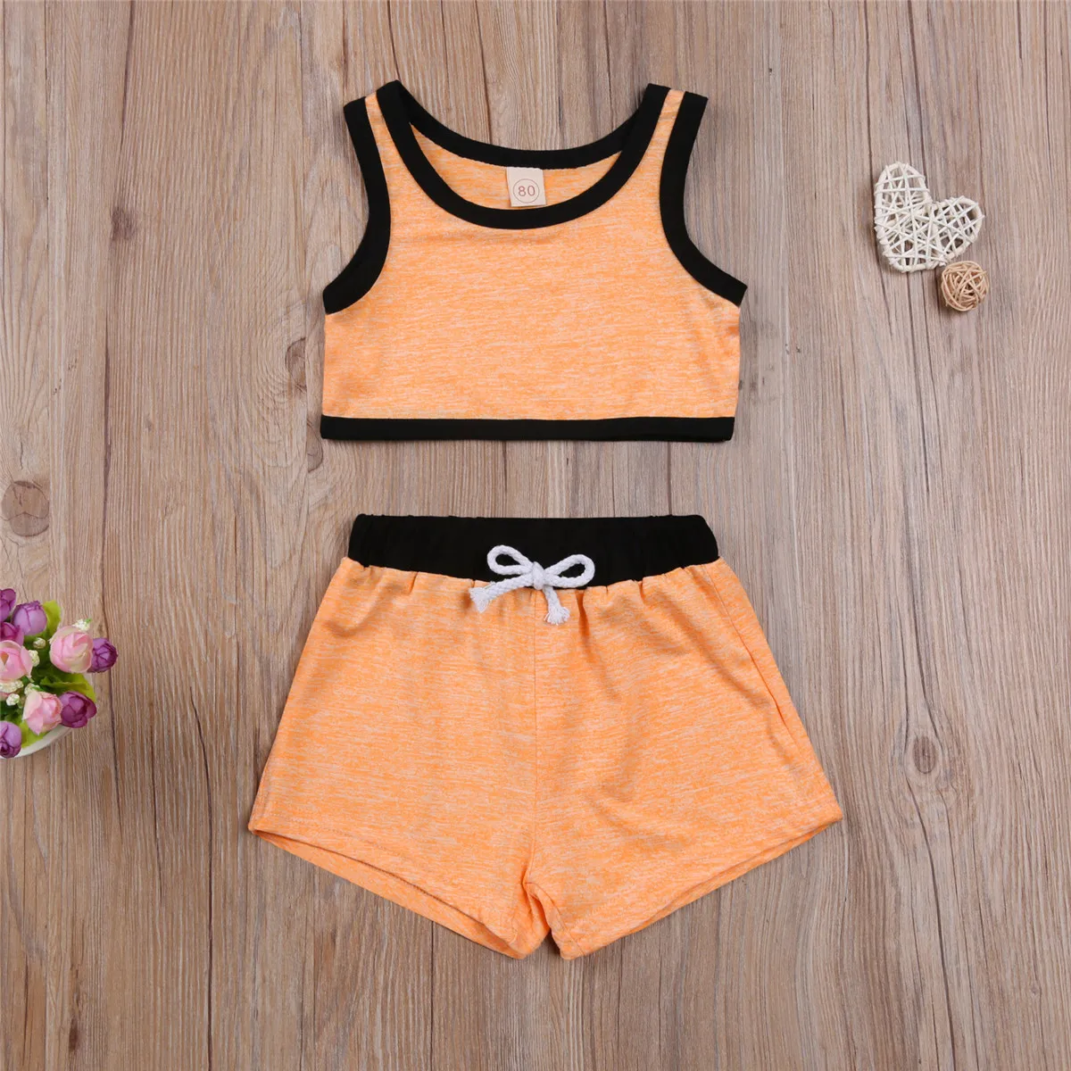 Summer 05Y Kids Baby Girl Sport Clothing Striped Sleeveless Crop Top