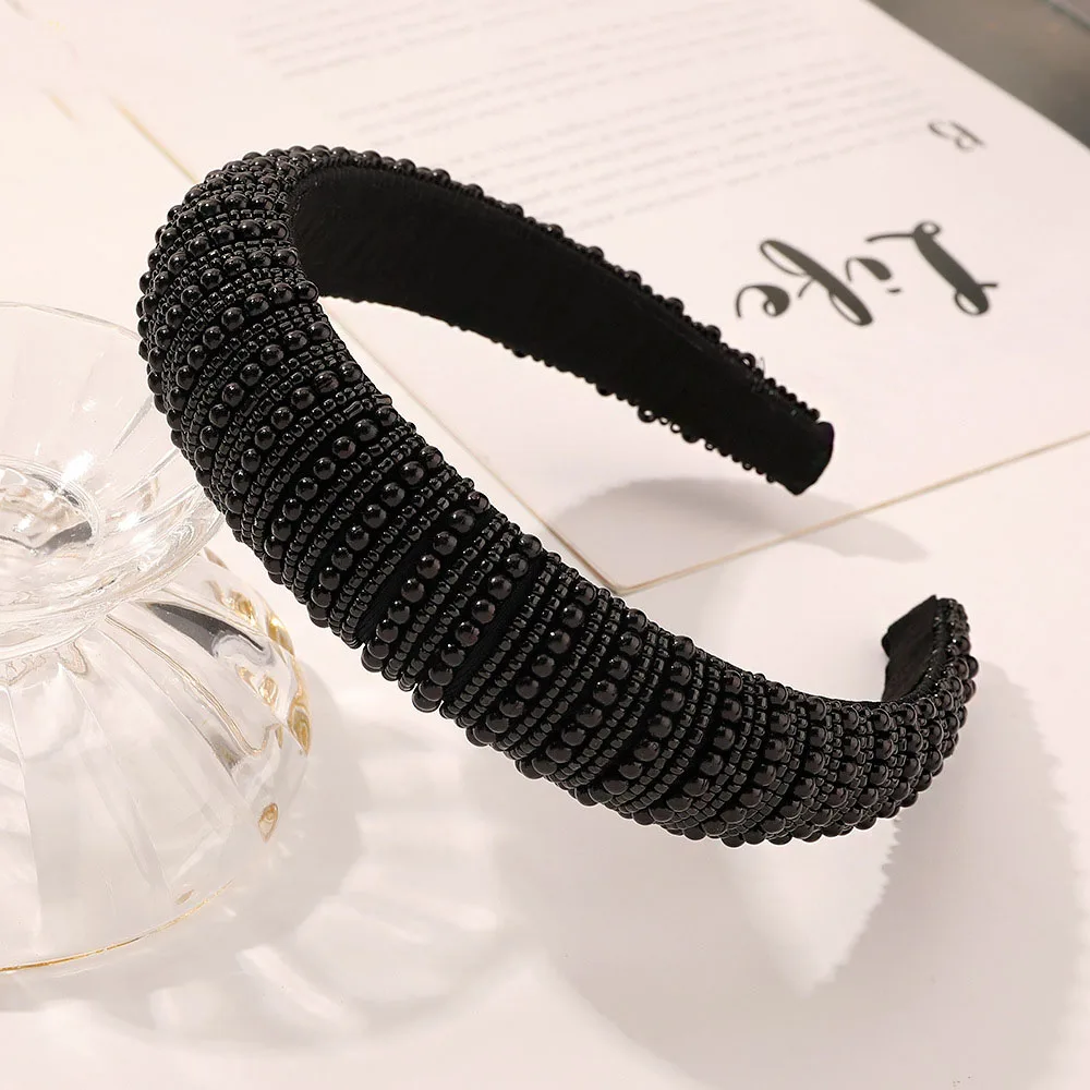 Barock Vintage Perle Glasperlen Schleife Stirnband Mode Haarbänder Haarband Haarschmuck – Detail 7