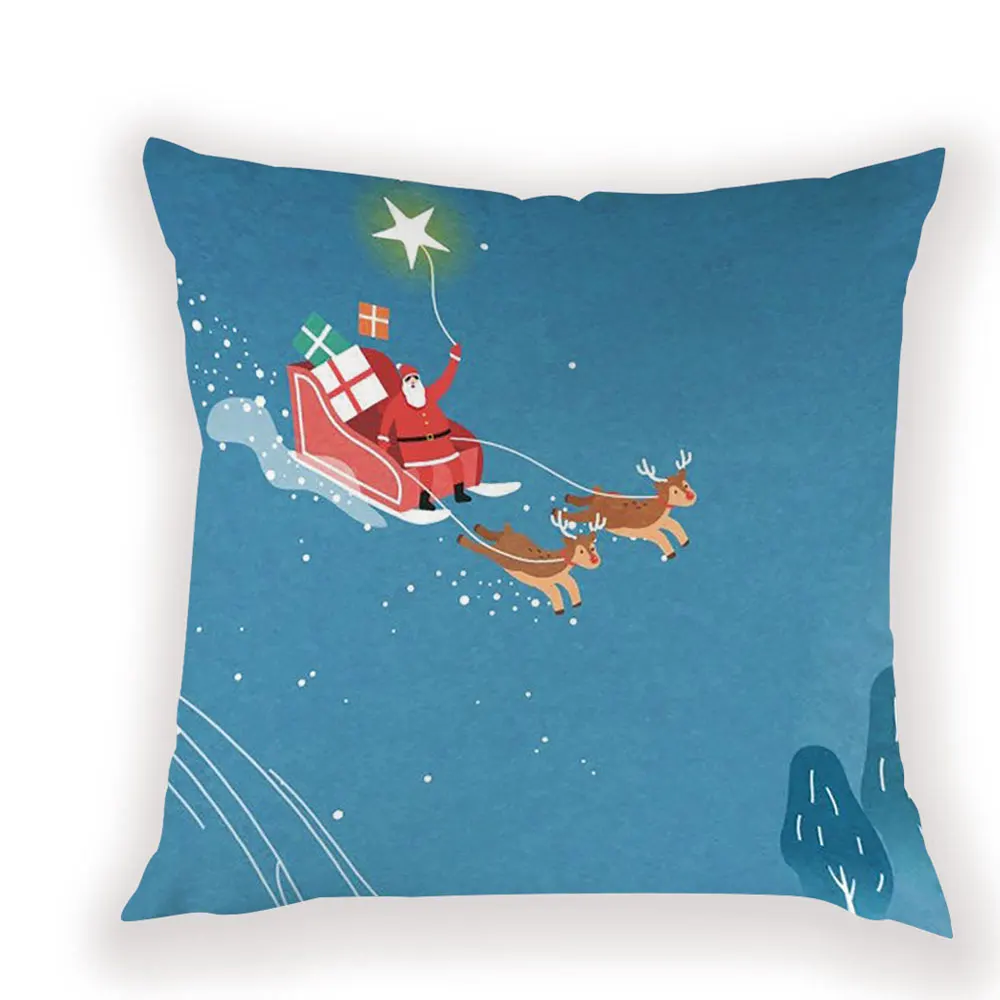 Christmas Decorations Cushion Cover Cartoon Santa Claus Cushion Decorative Bed Reindeer Case on The Pillow Merry Pillow Covers - Цвет: L1808-8