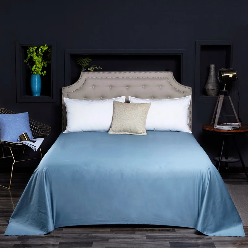 Color 17 20 Solid Colors Egyptian Cotton Bed Sheet Satin Bedspread Long Staple Cotton Mattress Cover White Purple Yellow Bedlinen - Color: Color 17