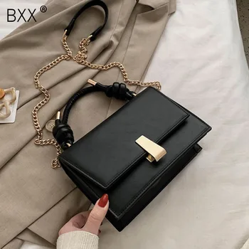 

[BXX] PU Leather Chain Crossbody Bags For Women 2020 Spring Fashion All-match Lady Travel Shoulder Messenger Bag Handbags HK799