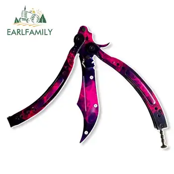 

EARLFAMILY 13cm x 10cm for Butterfly Knife Trainer Doppler Motorcycle Car Stickers Waterproof Occlusion Scratch Waterproof Decal