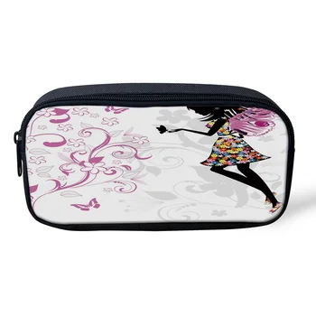 

Flower And Girl Small Cosmetic Bags Women Makeup Storage Bags Pen Pencil Pouch Bags