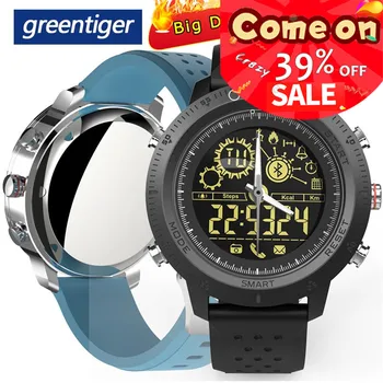 

Greentiger Bluetooth NX02 Smart Watch Men Fitness Tracker Luminous Dial Wrist Waterproof Stopwatch Call SMS Reminder Smartwatch