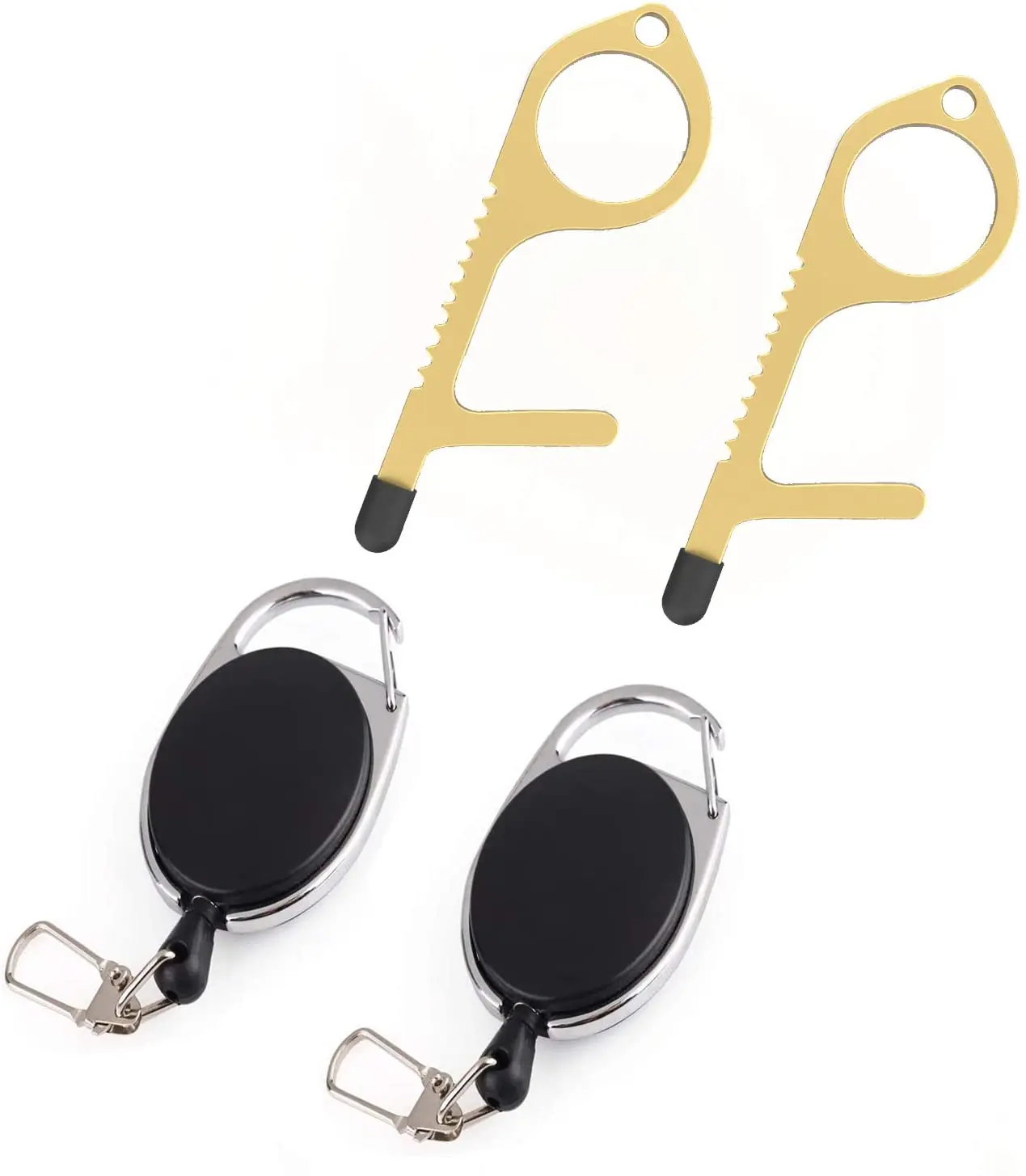 

Door Opener Tool Keychain Non-Contact Door Opener With Retractable Key Chain Contactless Avoid Direct Touch Tool in The Public