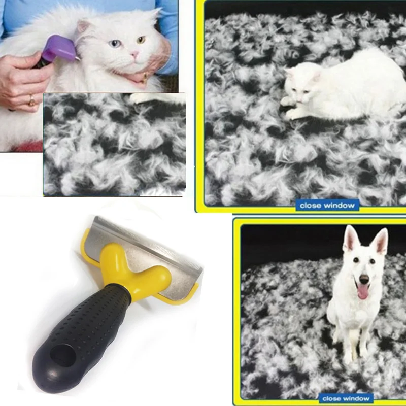 Pet Hair Remover Furmine For Cats Grooming Deshedding Cat Brush Comb For Cat Scratcher Stainless Dog Cats Hair Clipper Tools