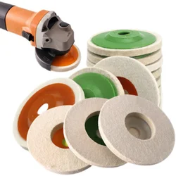 5 disques de polissage en laine, en feutre, en acier inoxydable, pour meuleuse d'angle, 100mm 