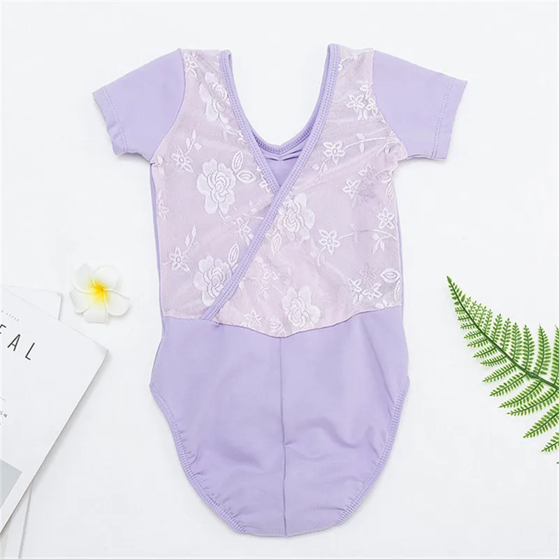 Lilac Дешевые Детские Балетные танцевальные костюмы для девочек хлопок ночное трико - Цвет: Lilac