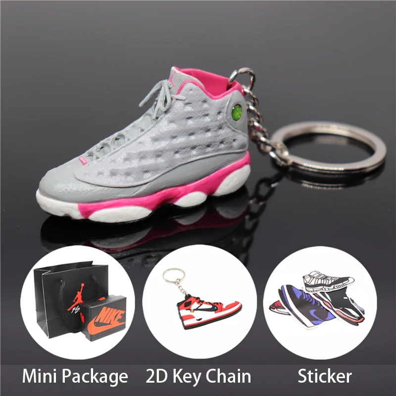 Ручной работы 3D AJ13 брелок Air Mini Jordan кроссовки модель милый брелок для ключей Баскетбольная обувь Подарочный Брелок для ключей Новая мода ювелирные изделия - Color: 11