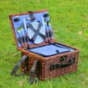 Handmade Wicker Picnic Basket For 2/4 Person With Waterproof Picnic Blanket Food Fruit Baskets For Camping By The Lake Beach 3