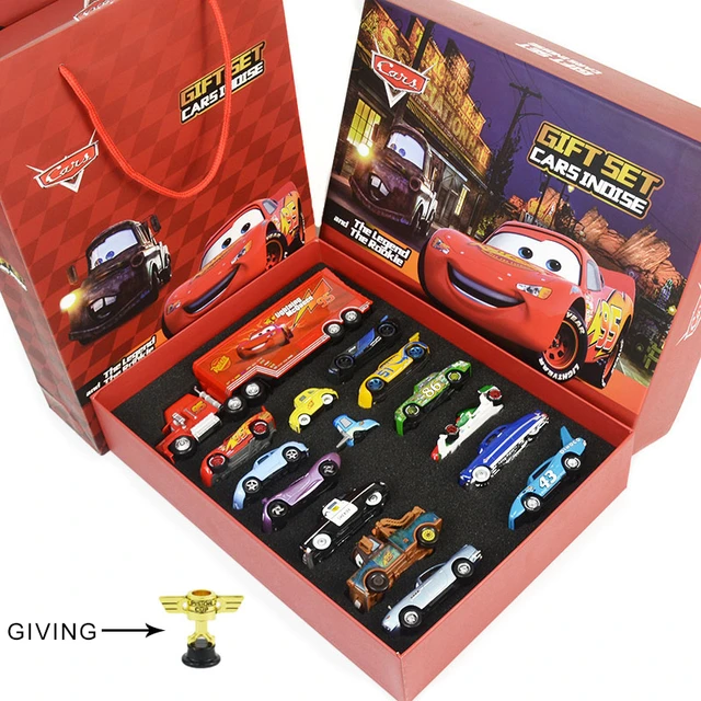 1:55 DIsney Pixar Autos 3 Blitz McQueen Autos Geschenk Box Paket Geschenk  Set Autos Innen