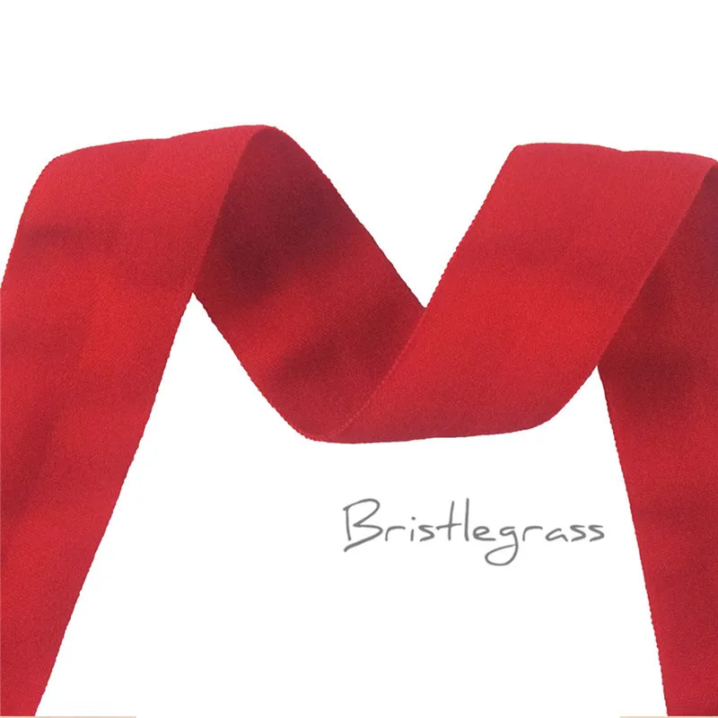 BRISTLEGRASS 5 Ярд " 25 мм твердые матовые не-блестящие враг откидной эластичный спандекс атласная лента Малыш повязка для волос головная повязка кружево отделка Шитье