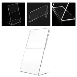 Soportes de exhibición de etiquetas de precio, soportes de acrílico para etiquetas de papel, promoción de señalización de tarjetas, transparente en Vertical, t1.5 mm, 11x7,5 cm