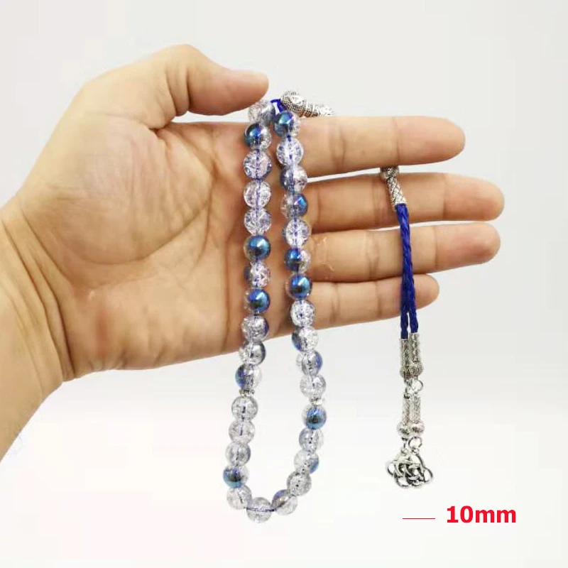 Популярные хрустальные бусины tasbih синие Бусины с кожаной кисточкой новый стиль