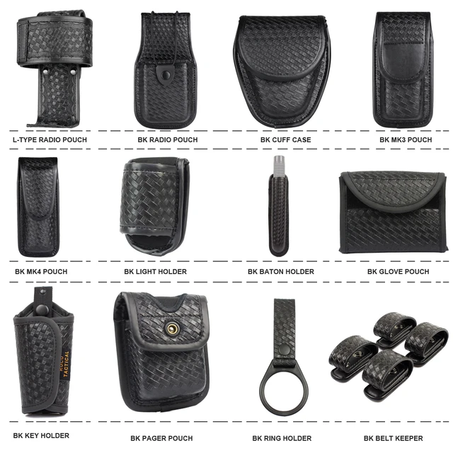 Express manuskript Lav en seng Police Duty Belt kit Accessories Guard Utility Belt Pouches- Handcuff Case,  Radio Pouch, Glove Pouch, Light