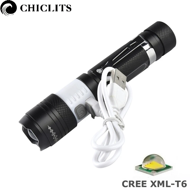 Chiclits светодиодный фонасветильник USB светильник онарь XML T6 3800 лм