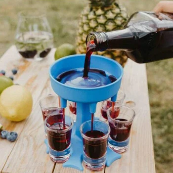 

6 Shot Glass Dispenser Holder Drinking Games Shot Glasses Get Party Started Fast Wine Glass Dispenser SEC88