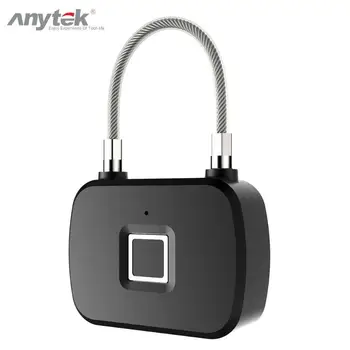 

Anytek L13 Smart Fingerprint Lock Anti Theft Padlock Garage Door Luggage Case Lock Burglar Alarm Auto Car Security Protector