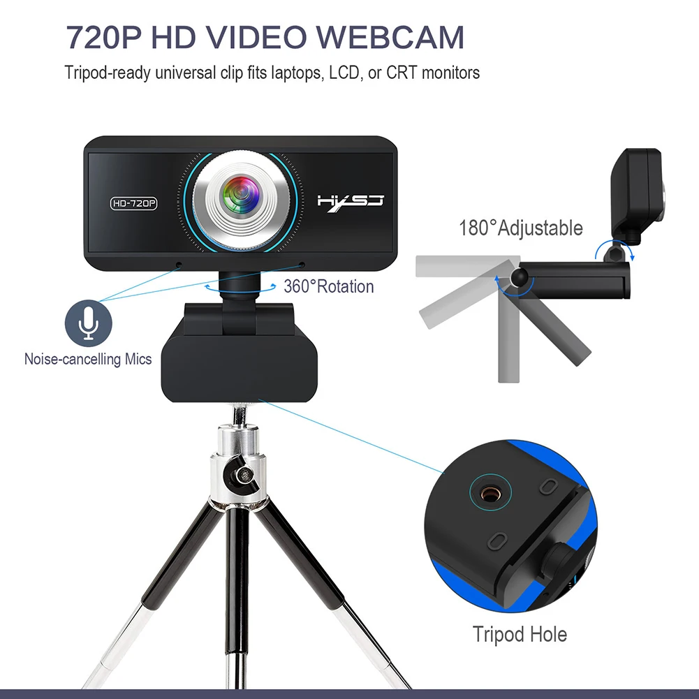Горячая 720P широкоугольная компьютерная настольная веб-камера Видеозвонок Автофокус Livechat камера