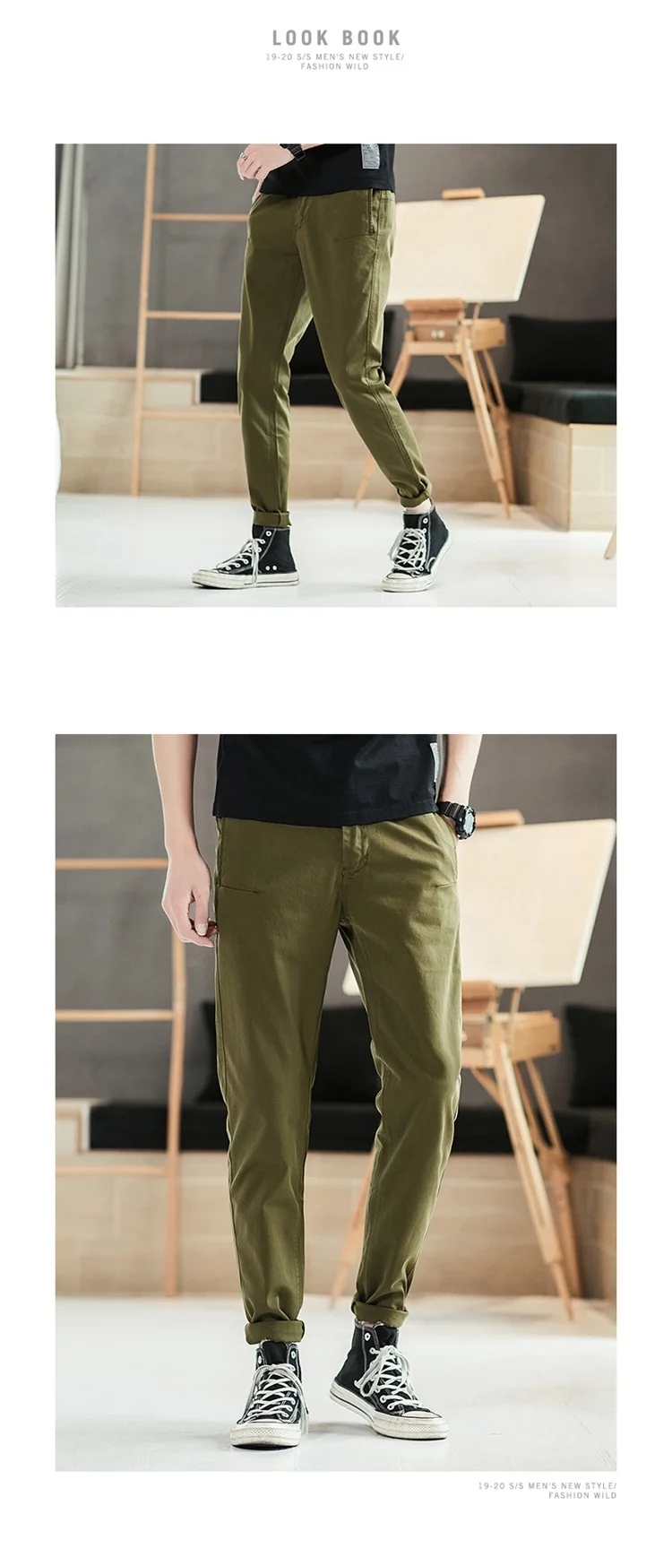 Демисезонный Новое поступление Повседневное брюки Для мужчин хлопок Slim Fit Chinos модные штаны мужские брендовые рабочая одежда Плюс Размеры F64
