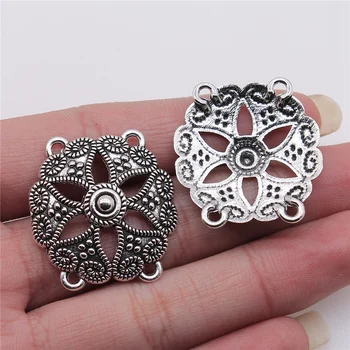 

WYSIWYG 3pcs 28x30mm Body Chain Flower Porous Connectors DIY Necklace Making Accessoreis