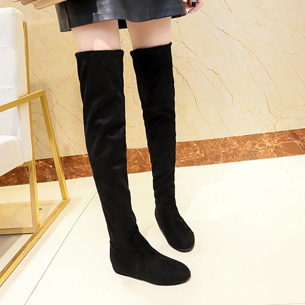 round toe thigh high boots