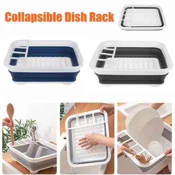 

4-IN-1 Multifunction Kitchen Collapsible Dish Drainer Rack Folding Bowl Drain Rack Tableware Holder Fruit Basket Organizer