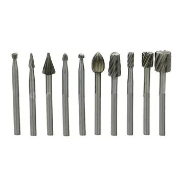 

10Pcs High Speed Steel Rotating Grinding Cut Burrs Woodworking Embossed Engraving Heads Tools Household DIY Kits