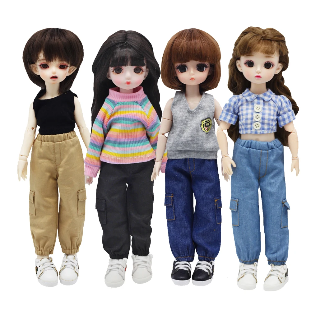 New 30cm BJD baby Clothes, Overalls, Pocket pants, casual pants for yosd, 1/6BJD doll clothes accessories for dolls