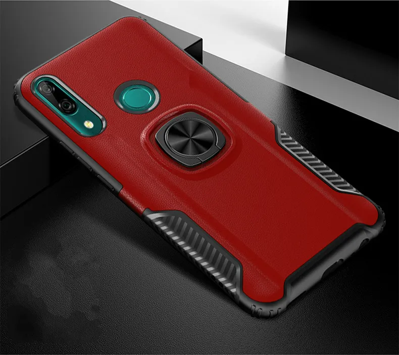 Армированный чехол для huawei Honor 9X премиум-чехол с металлическим кольцом, силиконовый чехол-подставка для Honor 9X6,59 дюймов, чехол - Цвет: Red