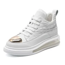 

Breathable Comfortable Brand Design Mens Running Shoes High Top Chunky Sneakers Fashion Genuine Leather Male Massgae Sport Shoes