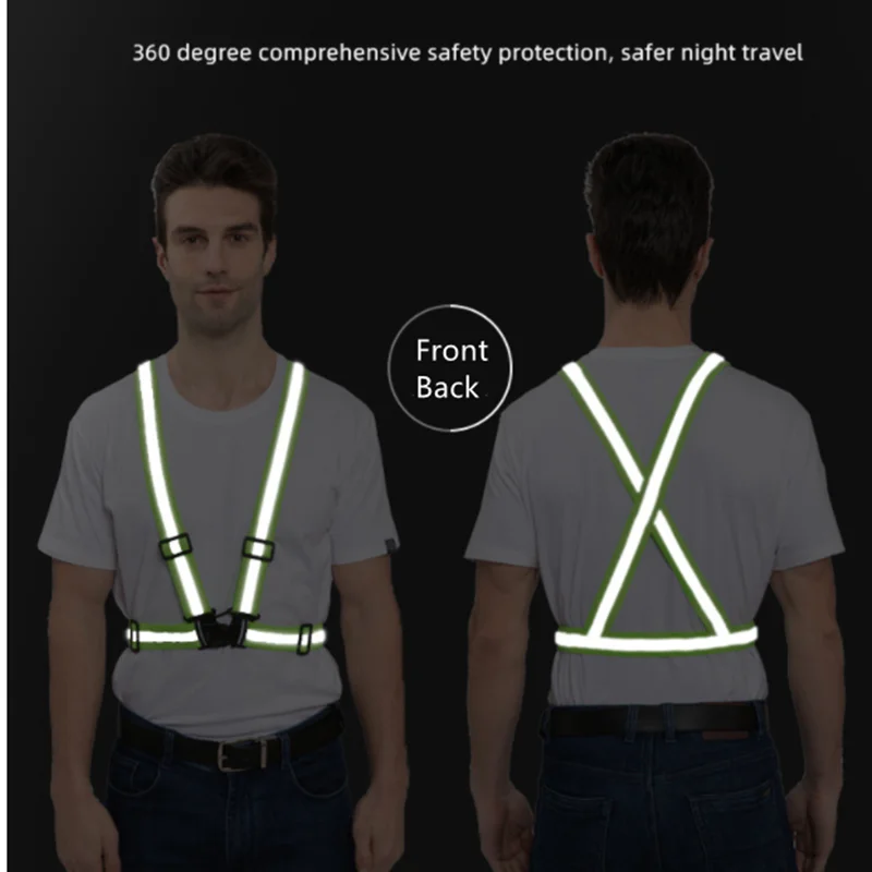 Reflective Straps Traffic Night Work Security Running Cycling Reflective Vest Breathable Adjustable Motocycle Protection Jacket