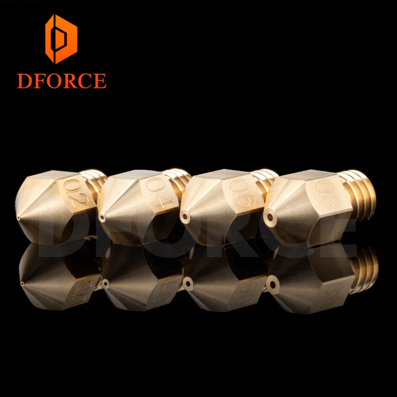 DFORCE Swiss MK8 латунная насадка m6 нить 1,75 мм нить для 3D принтеров hotend j-головка cr10 теплоблок ender3 hotend