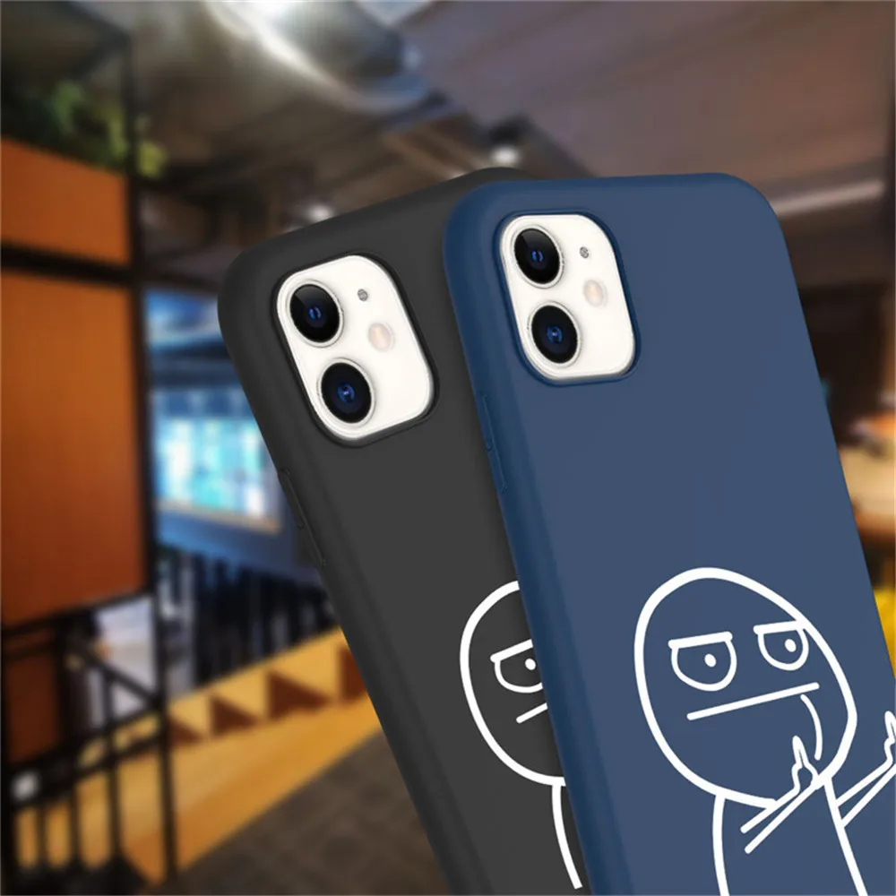 13 pro max case USLION Funny Man Phone Case For iPhone 12 7 8 Plus X XR XS Max Middle Finger Case For iPhone 11 13 Pro Max Soft Silicon BackCase case for iphone 13 pro max