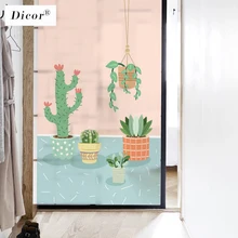 DICOR витражная статическая пленка для окна матовая непрозрачная стеклянная наклейка домашний декор цифровая печать свежие зеленые растения BLT1300