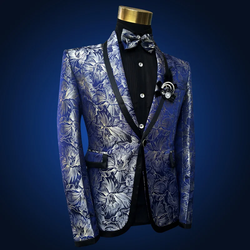Золотой костюм Lastest пальто брюки дизайн Traje Hombre 4xl костюм Homme свадебные костюмы для мужчин сценический костюм смокинг Золотой Серебряный Синий