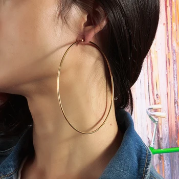 

Baoyan Circle Round Hoop Earrings Simple Gold Silver Stainless Steel Hoop Earrings 15mm-100mm Small Big Hoop Earrings For Women
